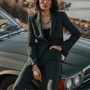 WHBM Black Editors Blazer Suit Coat Jacket Tailored 14 EXCELLENT LIKE NEW